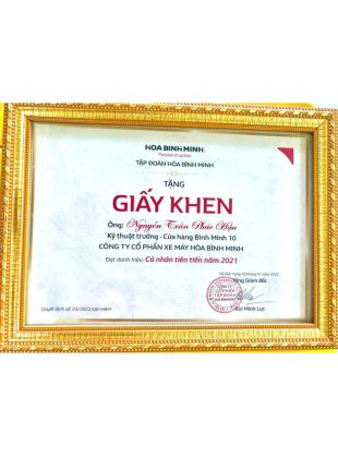 Cá nhân tiên tiến năm 2021